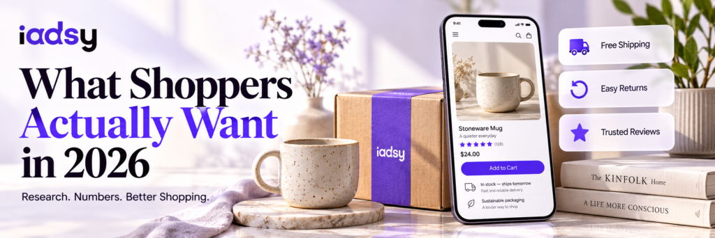 What shoppers actually want in 2026: mobile shopping, free shipping, easy returns, and trusted reviews.